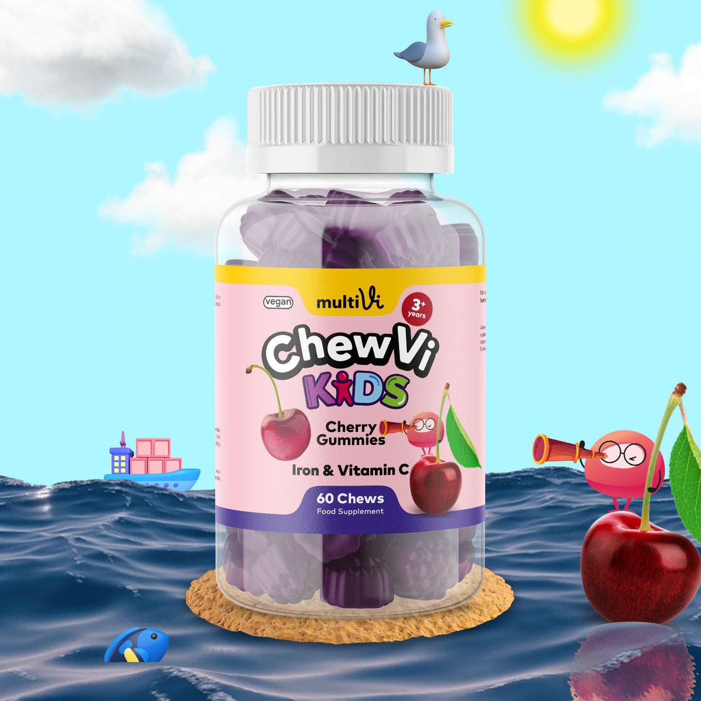 Iron & Vitamin C Gummies - Cherry Flavour (For Kids)