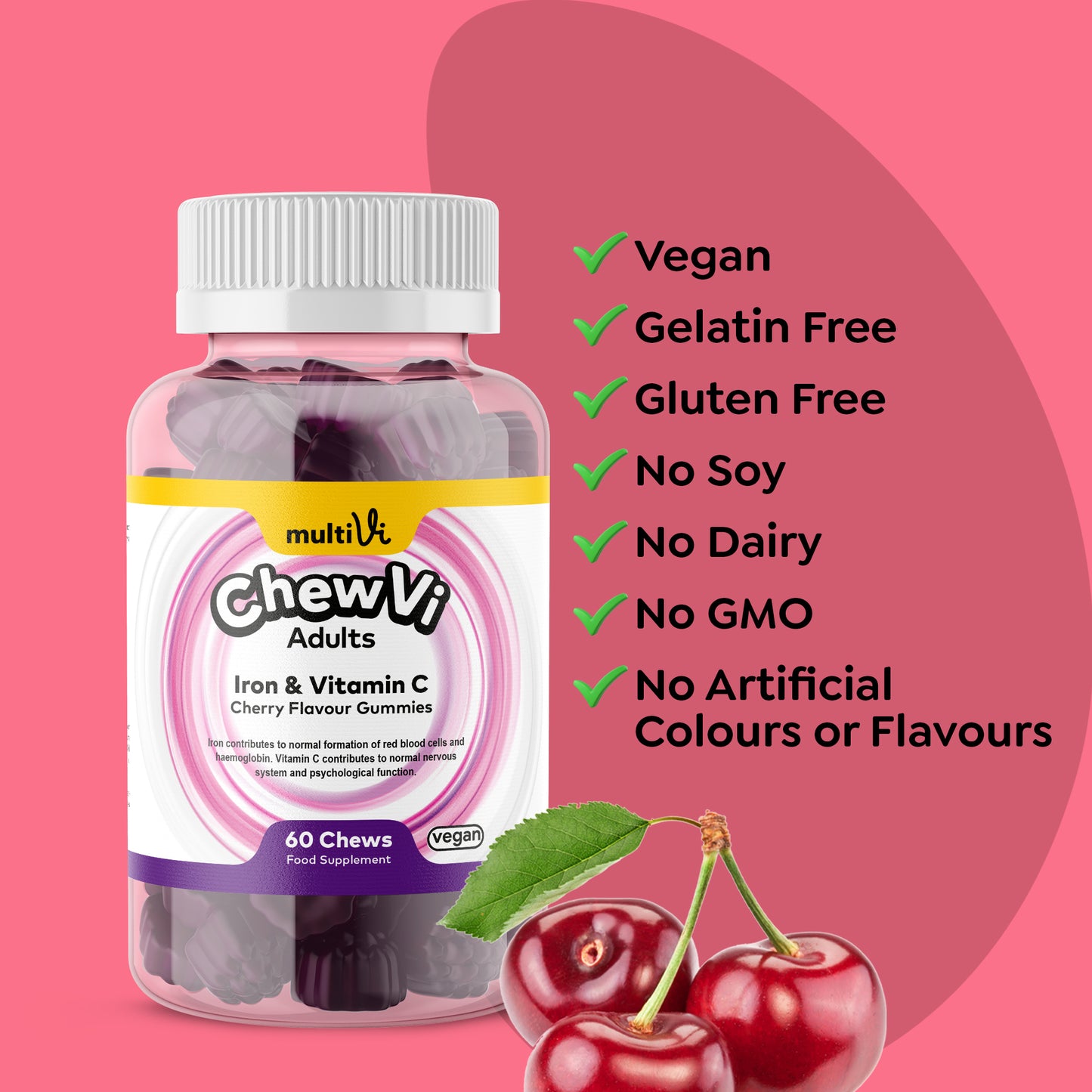 Iron & Vitamin C Gummies - Cherry Flavour